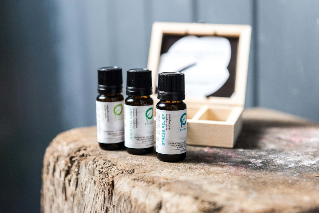 Wellness Oil Blend Trio ( Head Aid 15ml, Breathe Easy 15ml & Stress Relief 15ml) - Premium Aroma at Home, Synergy Blend from Escents Aromatherapy Canada -  !
